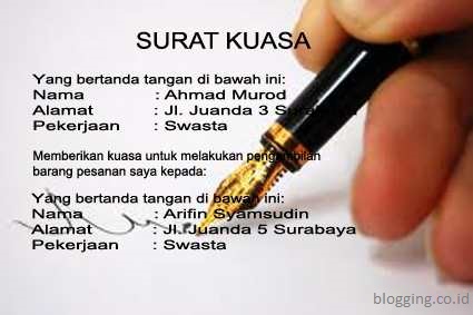 Contoh Surat Kuasa Umum Dan Formatnya