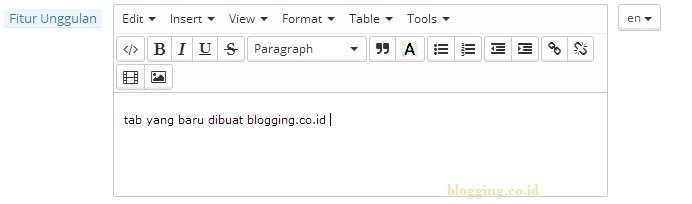admin produk setelah penambahan tab